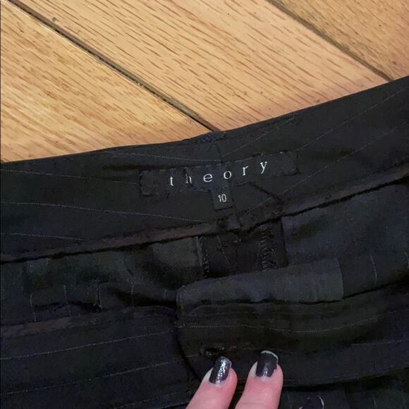 Theory wool striped skirt black size 10 - Picture 6 of 7